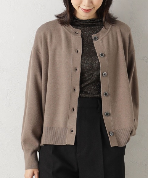 FOUND GOOD（ファウンドグッド）の「COZYクルーニットカーデ（カーディガン/ボレロ・レディース・ブルー系5/ブラウン系3/レッド系5/アイボリー/ブラック/グレー系5・L/S/M）」の3枚目の写真