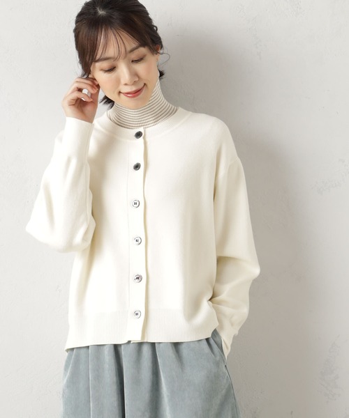 FOUND GOOD（ファウンドグッド）の「COZYクルーニットカーデ（カーディガン/ボレロ・レディース・ブルー系5/ブラウン系3/レッド系5/アイボリー/ブラック/グレー系5・L/S/M）」の4枚目の写真