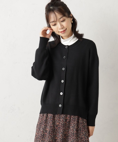 FOUND GOOD（ファウンドグッド）の「COZYクルーニットカーデ（カーディガン/ボレロ・レディース・ブルー系5/ブラウン系3/レッド系5/アイボリー/ブラック/グレー系5・L/S/M）」の8枚目の写真