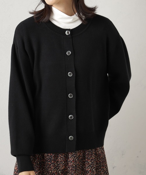 FOUND GOOD（ファウンドグッド）の「COZYクルーニットカーデ（カーディガン/ボレロ・レディース・ブルー系5/ブラウン系3/レッド系5/アイボリー/ブラック/グレー系5・L/S/M）」の10枚目の写真