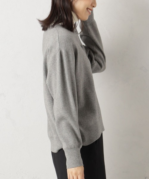 FOUND GOOD（ファウンドグッド）の「COZYクルーニットカーデ（カーディガン/ボレロ・レディース・ブルー系5/ブラウン系3/レッド系5/アイボリー/ブラック/グレー系5・L/S/M）」の12枚目の写真