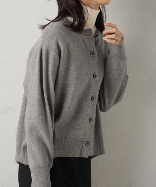 FOUND GOOD（ファウンドグッド）の「COZYクルーニットカーデ（カーディガン/ボレロ・レディース・ブルー系5/ブラウン系3/レッド系5/アイボリー/ブラック/グレー系5・L/S/M）」の13枚目の写真