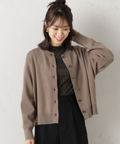 FOUND GOOD（ファウンドグッド）の「COZYクルーニットカーデ（カーディガン/ボレロ・レディース・ブルー系5/ブラウン系3/レッド系5/アイボリー/ブラック/グレー系5・L/S/M）」の16枚目の写真