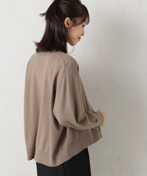 FOUND GOOD（ファウンドグッド）の「COZYクルーニットカーデ（カーディガン/ボレロ・レディース・ブルー系5/ブラウン系3/レッド系5/アイボリー/ブラック/グレー系5・L/S/M）」の17枚目の写真