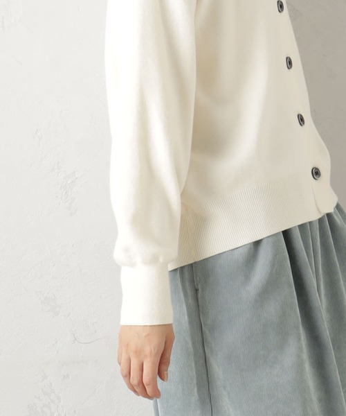 FOUND GOOD（ファウンドグッド）の「COZYクルーニットカーデ（カーディガン/ボレロ・レディース・ブルー系5/ブラウン系3/レッド系5/アイボリー/ブラック/グレー系5・L/S/M）」の21枚目の写真