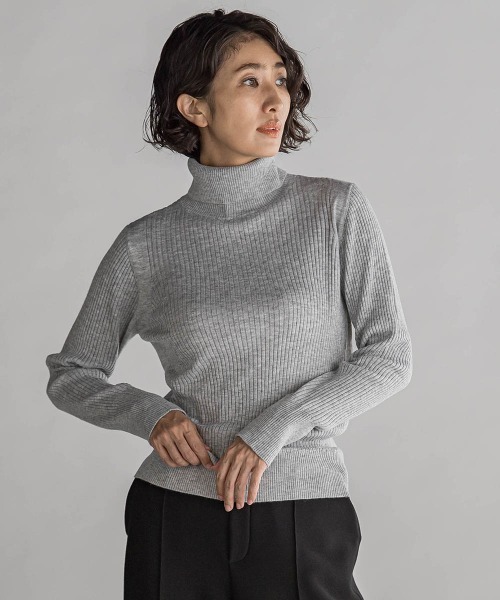 【WEB限定】シルクウールタートルネック≪手洗い可能≫