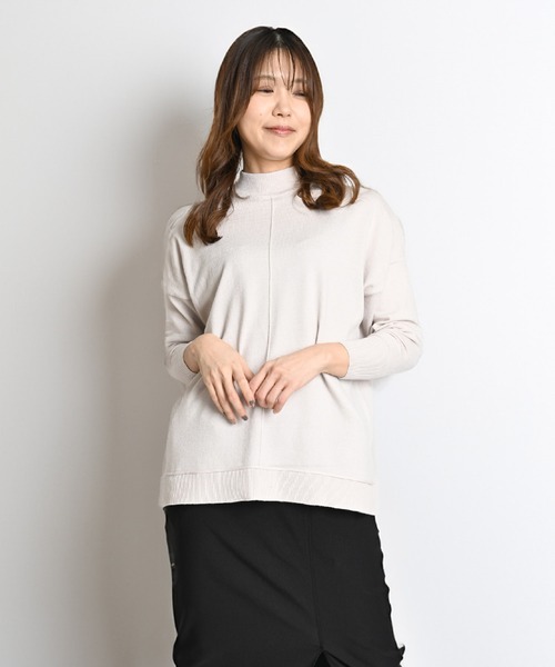 MARAI(マーライ)の「ハイネックニットプルオーバー 長袖 無地(ニット/セーター・レディース・グレー/ブラック/ネイビー/イエロー/レッド/ホワイト・FREE)」の19枚目の写真