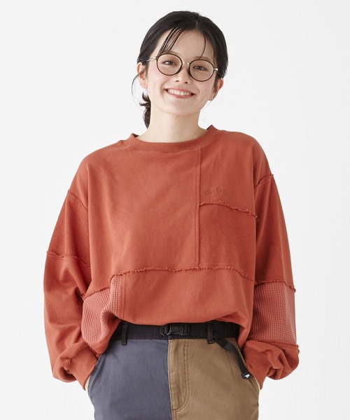 KRIFF MAYER Lady's Collection（クリフメイヤーレディースコレクション）の「裏毛切り替えゆるチュニック（スウェット・レディース・ネイビー/レンガ/サックスブルー/グレー・MEDIUM/LARGE）」の7枚目の写真