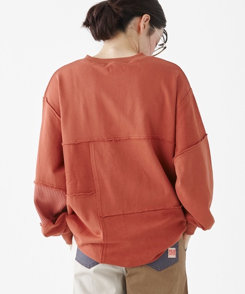 KRIFF MAYER Lady's Collection（クリフメイヤーレディースコレクション）の「裏毛切り替えゆるチュニック（スウェット・レディース・ネイビー/レンガ/サックスブルー/グレー・MEDIUM/LARGE）」の9枚目の写真