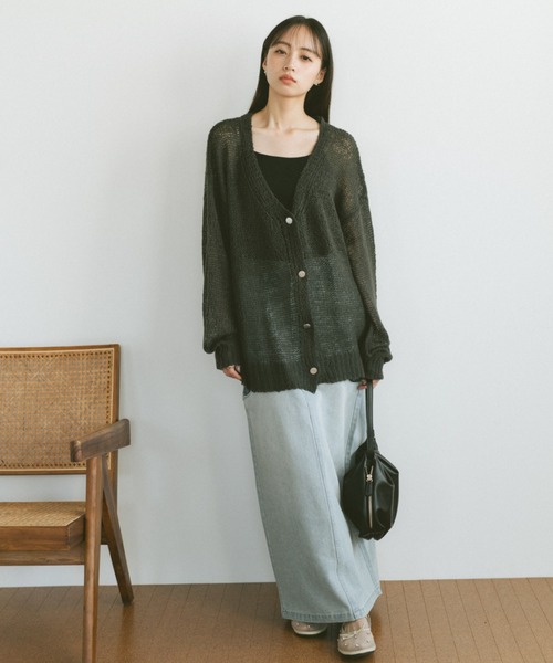 A【お値下げ中】　定価¥16,500 シアースウェットカーディガン 23区｜【一部店舗限定/洗える】ライトシアーニット ジップ