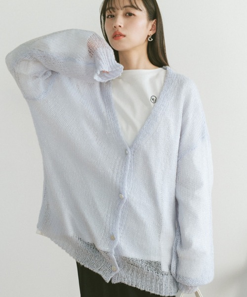 VANNIE U(ヴァニーユー)の「シアーオーバールーズニットカーディガン(ニット/セーター・レディース・アイボリー/ライトブルー/チャコールグレー・FREE)」の19枚目の写真