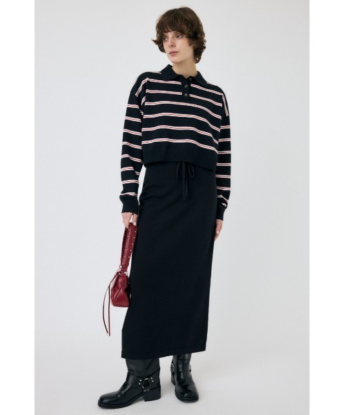 MOUSSY(マウジー)の「PENCIL ニットスカート(スカート・レディース・アイボリー/チャコールグレー/ブラック・FREE)」の4枚目の写真