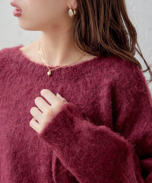 Chico（チコ）の「【SET ITEM】シャギールーズニット×フリルミニワンピースセット（ワンピース・レディース・レッド/グレー/アイボリー・FREE）」の17枚目の写真