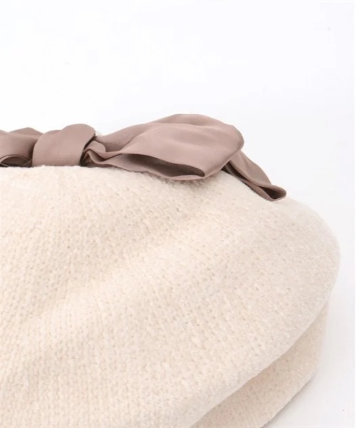 axes femme（アクシーズファム）の「リボン付きモールニットベレー（ハンチング/ベレー帽・レディース・ブラウン/キナリ/グレー・FREE）」の8枚目の写真