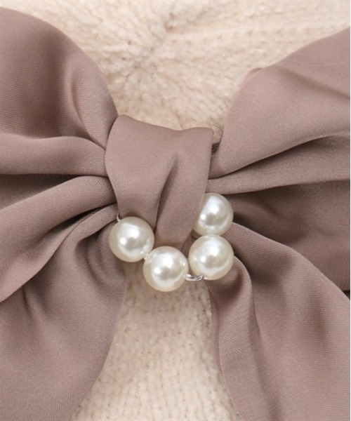 axes femme（アクシーズファム）の「リボン付きモールニットベレー（ハンチング/ベレー帽・レディース・ブラウン/キナリ/グレー・FREE）」の6枚目の写真