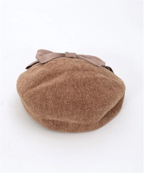 axes femme（アクシーズファム）の「リボン付きモールニットベレー（ハンチング/ベレー帽・レディース・ブラウン/キナリ/グレー・FREE）」の4枚目の写真