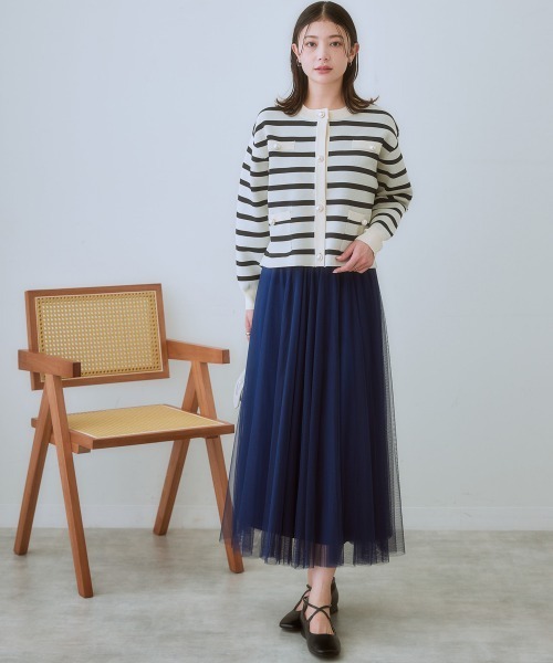 nissen（ニッセン）の「大粒パール調ボタンニットジャケット（その他アウター・レディース・ホワイト×ブラック/ブラック・S/3L/LL/L/M）」の8枚目の写真