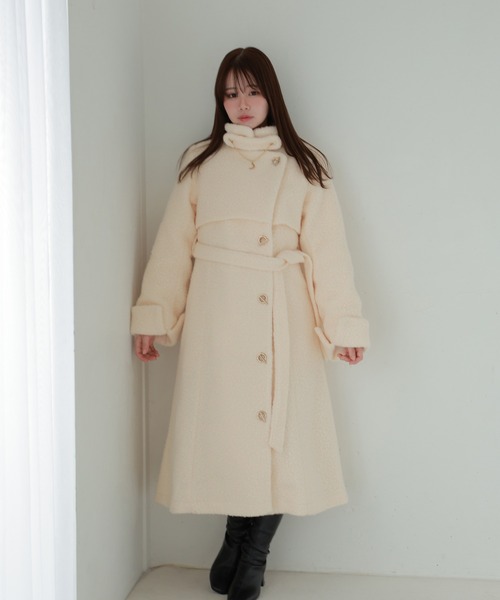 M DOLLY original* 3way boucle Toggle long coat / 3ウェイブークレ