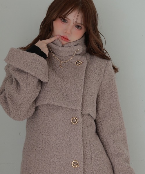M DOLLY（エムドリー）の「*M DOLLY original* 3way boucle Toggle long coat / 3ウェイブークレトグルロングコート（ステンカラーコート・レディース・モカ/アイボリー・FREE）」の19枚目の写真