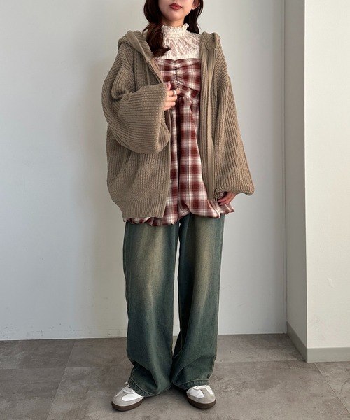 apres jour mignon(アプレジュールミニョン)の「ニットパーカー【ZOZOTOWN限定アイテム】(ニット/セーター・レディース・ブラック/アイボリー/ベージュ/レッド・X-LARGE/フリー)」の18枚目の写真