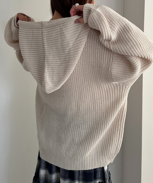 apres jour mignon(アプレジュールミニョン)の「ニットパーカー【ZOZOTOWN限定アイテム】(ニット/セーター・レディース・ブラック/アイボリー/ベージュ/レッド・X-LARGE/フリー)」の7枚目の写真