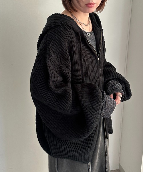 apres jour mignon(アプレジュールミニョン)の「ニットパーカー【ZOZOTOWN限定アイテム】(ニット/セーター・レディース・ブラック/アイボリー/ベージュ/レッド・X-LARGE/フリー)」の11枚目の写真