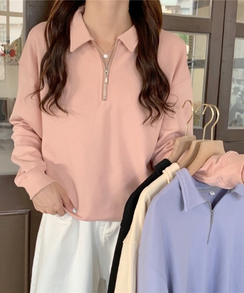 deux amour(ドゥーザムール)の「ハーフジップスキッパートップス(その他トップス・レディース・ピンク/ブラック/アイボリー/ブルー・FREE)」の19枚目の写真