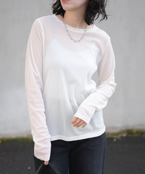 セール】シアーロングTシャツ（日本製）ロンT（Tシャツ