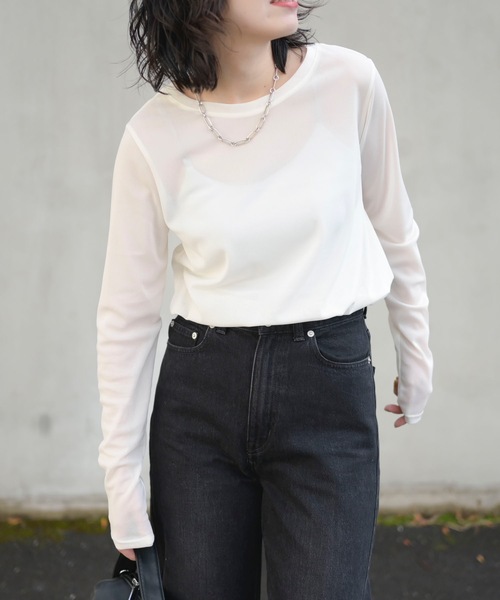 セール】シアーロングTシャツ（日本製）ロンT（Tシャツ