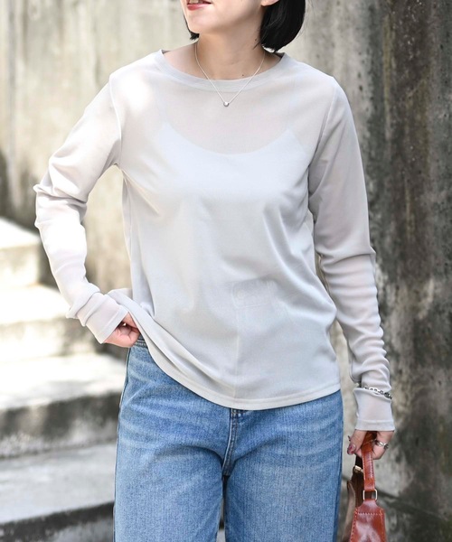 セール】シアーロングTシャツ（日本製）ロンT（Tシャツ