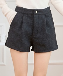 ウールライク サイド スリット ショート パンツ