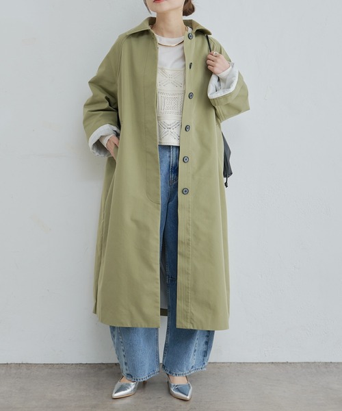 PUAL CE CIN（ピュアルセシン）の「ステンカラーコート（ステンカラーコート・レディース・ベージュ/カーキ・FREE）」の6枚目の写真