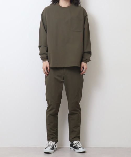 MMMM（エムエムエムエム）の「MMMM ナイロンストレッチセットアップ/Tシャツ/切替パンツ（セットアップ・メンズ・カーキ/ブラック/ネイビー・M/L）」の11枚目の写真