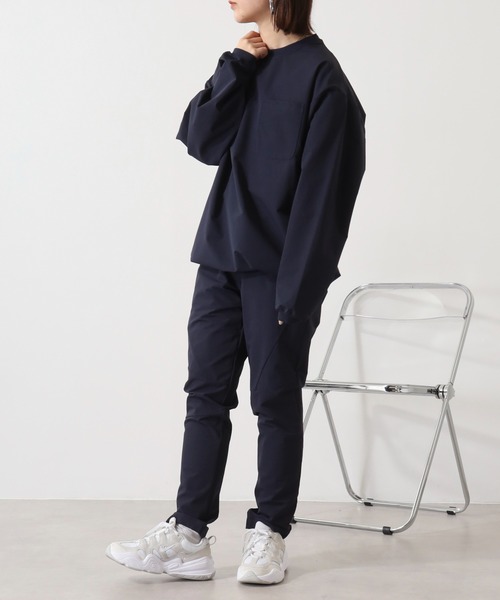 MMMM（エムエムエムエム）の「MMMM ナイロンストレッチセットアップ/Tシャツ/切替パンツ（セットアップ・メンズ・カーキ/ブラック/ネイビー・M/L）」の6枚目の写真