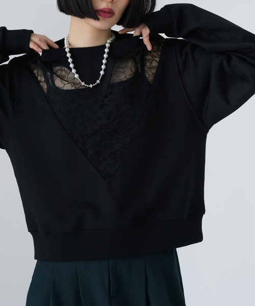 Ellno de Mavie（エルノデメヴィ）の「Vレースキリカエスウェット（スウェット・レディース・ブルー/ブラック・FREE）」の2枚目の写真