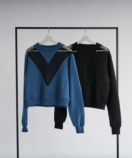 Ellno de Mavie（エルノデメヴィ）の「Vレースキリカエスウェット（スウェット・レディース・ブルー/ブラック・FREE）」の9枚目の写真