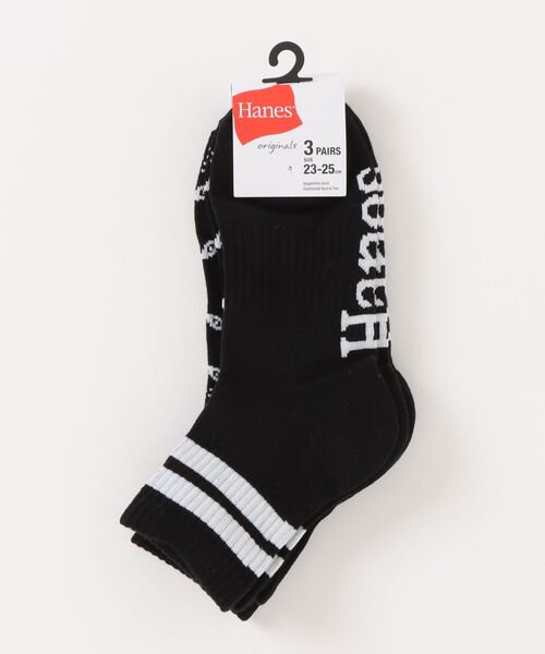 HANES（ヘインズ）の「【HANES/ヘインズ】QUARTER LENGTH SOCKS 3P（ソックス/靴下・メンズ・ホワイト/ブラック・M/S）」の2枚目の写真