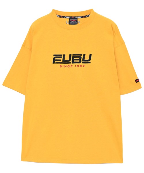 FUBU ブブ 刺繍ロゴ ノースリーブ ベースボールシャツ イエロー 黄 FUBU ブブ 刺繍ロゴ ノースリーブ ベースボールシャツ イエロー