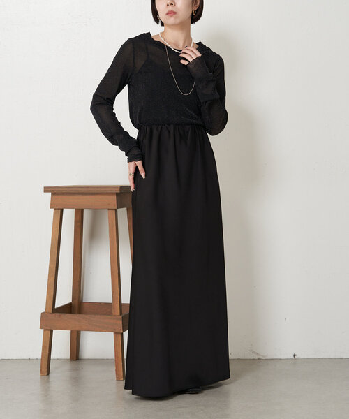 Jena espace merveilleux(ジェナ エスパスメルヴェイユ)の「シアーラメロンT(Tシャツ/カットソー・レディース・ベージュ/ブラック/オフホワイト・FREE)」の10枚目の写真