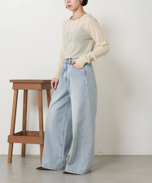 Jena espace merveilleux(ジェナ エスパスメルヴェイユ)の「シアーラメロンT(Tシャツ/カットソー・レディース・ベージュ/ブラック/オフホワイト・FREE)」の17枚目の写真