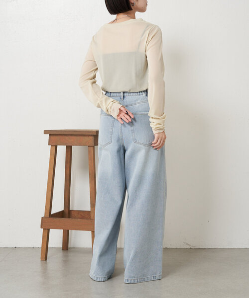 Jena espace merveilleux(ジェナ エスパスメルヴェイユ)の「シアーラメロンT(Tシャツ/カットソー・レディース・ベージュ/ブラック/オフホワイト・FREE)」の18枚目の写真