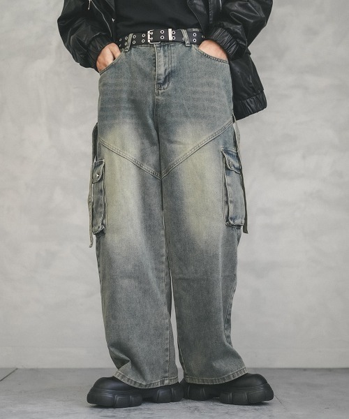 セール】Vintage Make Strings Design Cargo Denim Pants / ビンテージ