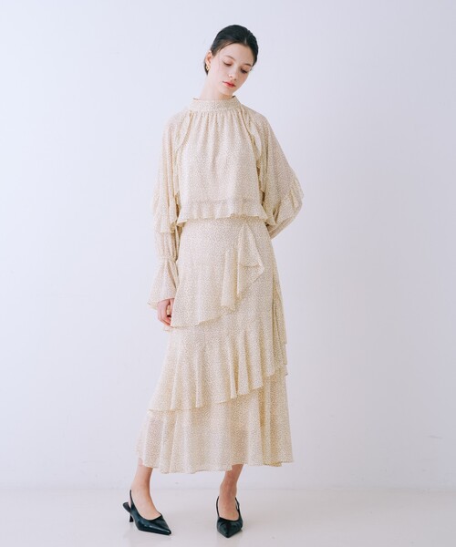 SELFIST(セルフィスト)の「【セットアップ対応】ドットフリルティアードスカート 夏服 オールシーズン オケージョン(スカート・レディース・ブラック/アイボリー・38/36)」の12枚目の写真