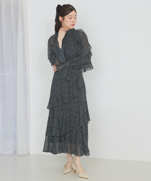 SELFIST(セルフィスト)の「【セットアップ対応】ドットフリルティアードスカート 夏服 オールシーズン オケージョン(スカート・レディース・ブラック/アイボリー・38/36)」の10枚目の写真