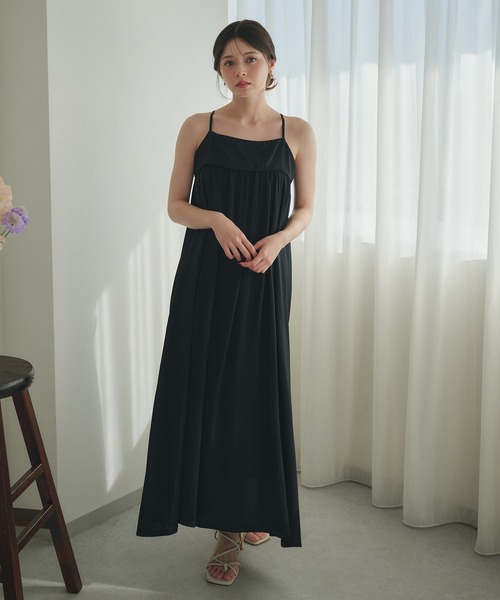 セール】backshan gather flare cami onepiece / バックシャン