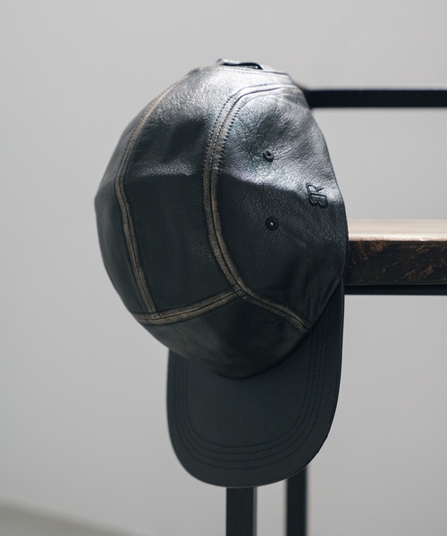 RAGEBLUE（レイジブルー）の「シンセティックレザー/スウェードアソートジェットキャップ（キャップ・メンズ・その他5/ブラック系その他/ブラック・FREE）」の2枚目の写真