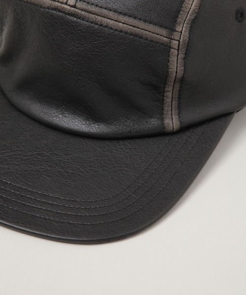 RAGEBLUE（レイジブルー）の「シンセティックレザー/スウェードアソートジェットキャップ（キャップ・メンズ・その他5/ブラック系その他/ブラック・FREE）」の8枚目の写真