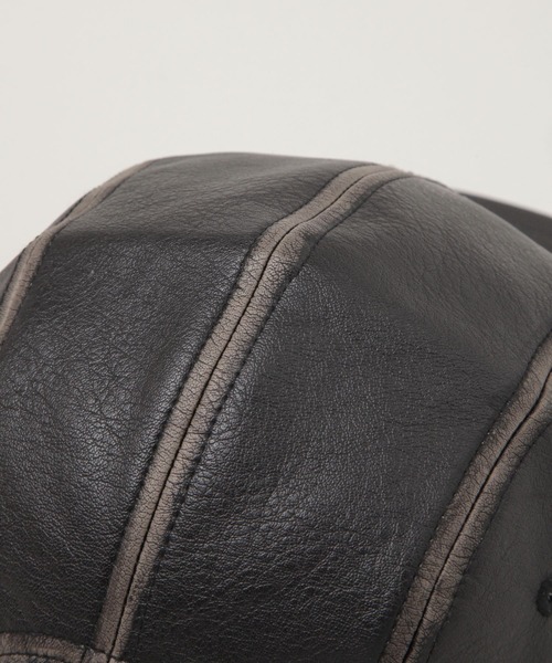 RAGEBLUE（レイジブルー）の「シンセティックレザー/スウェードアソートジェットキャップ（キャップ・メンズ・その他5/ブラック系その他/ブラック・FREE）」の10枚目の写真