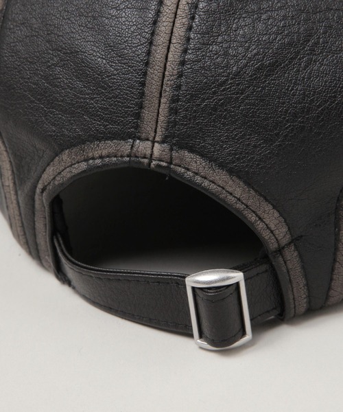 RAGEBLUE（レイジブルー）の「シンセティックレザー/スウェードアソートジェットキャップ（キャップ・メンズ・その他5/ブラック系その他/ブラック・FREE）」の11枚目の写真