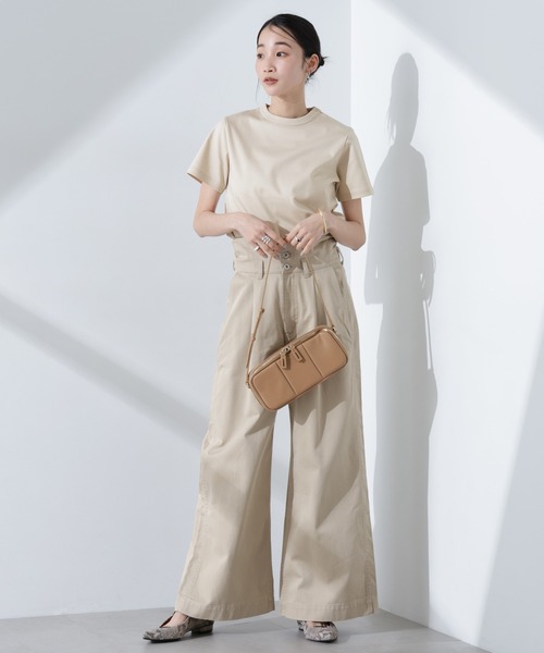 NANO universe(ナノユニバース)の「Anti SmellスムースシルケットクルーネックTシャツ(Tシャツ/カットソー・レディース・ベージュ/ホワイト/ブラック・FREE)」の22枚目の写真